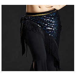 ceinture de danse orientale à paillettes noires