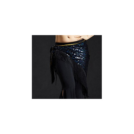 ceinture de danse orientale à paillettes noires