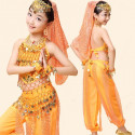 Ensemble de danse orientale enfant 2 pièces brillant orange