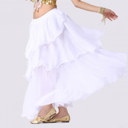 Jupe doublée à volants de danse oriental blanche