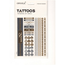 Planche de tatouages or argent 