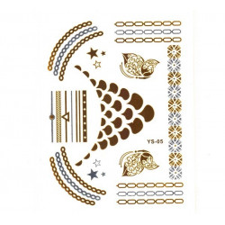Planche de tatouages or argent Cascade de gouttes