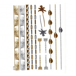 Planche de tatouages or argent Grain de café