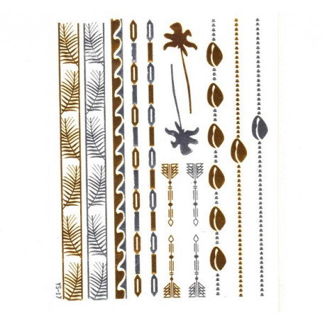 Planche de tatouages or argent Grain de café