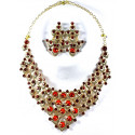 Parure de bijoux indiens rouge 2 pièces