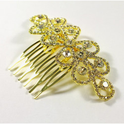 Barrette à cheveux strass doré pluie de diamants
