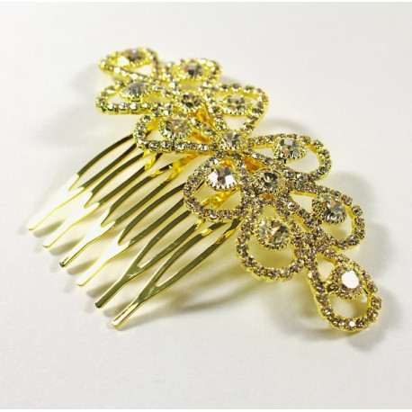 Barrette à cheveux strass doré pluie de diamants