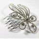 Barrette à cheveux strass argentée vague de strass 