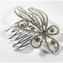 Barrette à cheveux strass argentée vague de strass 