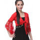 Haut de danse orientale à sequins rouge et dentelle