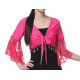 Haut de danse orientale à sequins fuschia et dentelle