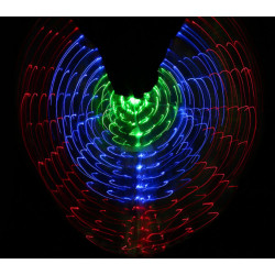 Ailes d'isis de danse orientale lumineuses vert bleu rouge