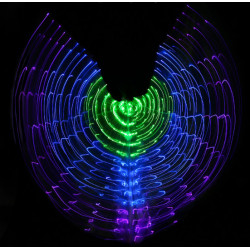 Ailes d'isis de danse orientale lumineuses vert bleu violet
