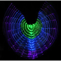 Ailes d'isis de danse orientale lumineuses vert bleu violet