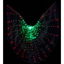 Ailes d'isis de danse orientale lumineuses vert jaune rouge