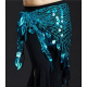 Foulard de danse orientale filet à pastilles turquoise