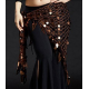 Foulard de danse orientale filet à pastilles couleur marron
