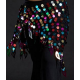 Foulard de danse orientale filet à pastilles multicolore