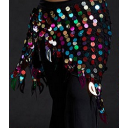 Foulard de danse orientale filet à pastilles multicolore