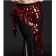 Foulard de danse orientale filet à pastilles rouge