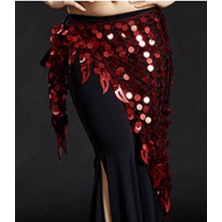 Foulard de danse orientale filet à pastilles rouge