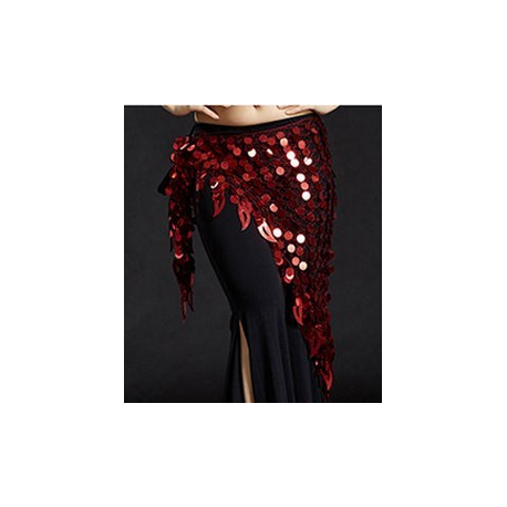Foulard de danse orientale filet à pastilles rouge