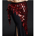 Foulard de danse orientale filet à pastilles rouge