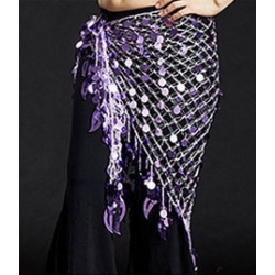 Foulard de danse orientale filet à pastilles couleur lilas