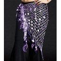 Foulard de danse orientale filet à pastilles couleur lilas