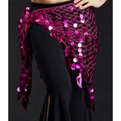 Foulard de danse orientale filet à pastilles couleur fuschia