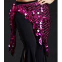 Foulard de danse orientale filet à pastilles couleur fuschia