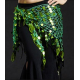 Foulard de danse orientale filet à pastilles vert clair