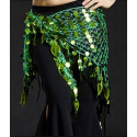 Foulard de danse orientale filet à pastilles vert clair