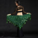 Foulard de danse orientale filet à pastilles vert foncé
