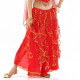 Jupe de danse orientale rouge à froufrous brillants 