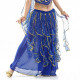 Jupe de danse orientale bleu nuit à froufrous brillants 