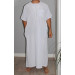 Djellaba Homme Marocaine Qamis Uni Col V Manches Courtes - Grande Taille Islamique
