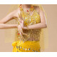 Top dos nu de danse orientale à paillettes or