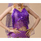 Top dos nu de danse orientale à paillettes violet