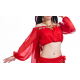 Haut de danse orientale à manches longues rouge