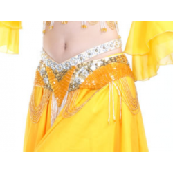 Ceinture de danse orientale perlée couleur or