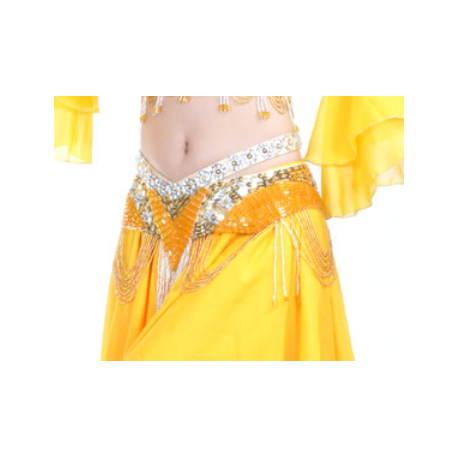 Ceinture de danse orientale perlée couleur or