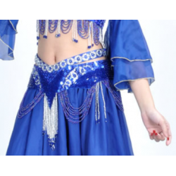 Ceinture de danse orientale perlée couleur bleu royal