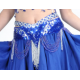 Ceinture de danse orientale perlée couleur bleu royal