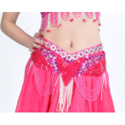 Ceinture de danse orientale perlée couleur fuschia
