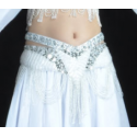 Ceinture de danse orientale perlée couleur argentée