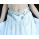 Ceinture de danse orientale perlée couleur argentée