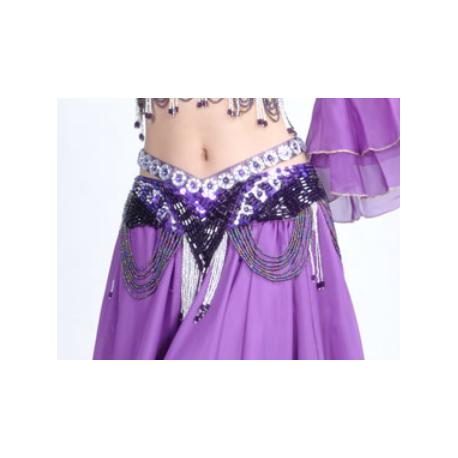 Ceinture de danse orientale perlée violette