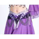 Ceinture de danse orientale perlée violette