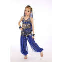 Ensemble de danse orientale enfant 2 pièces brillant bleu nuit